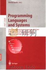 Programming Lanuages and Systems     PDF电子版封面  3540418628   