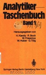 Analytiker-Taschenbuch Band 1   1980  PDF电子版封面  3540095942   