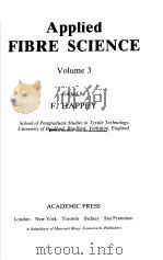 Applied FIBRE SCIENCE  Volume 3     PDF电子版封面  0123237033  F.HAPPEY 