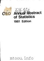 Annual Abstract of Statistics 1981 Edition     PDF电子版封面    ETHEL LAWRENCE 