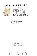 DISCOVERIES OF A MUSIC CRITIC     PDF电子版封面     