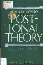 INTRODUCTION TO POST-TONAL THEORY     PDF电子版封面  0136866921  JOSEPH N.STRAUS 