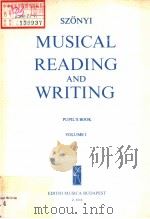 MUSICAL READING AND WRITING PULIL'S BOOK VOLUME Ⅰ     PDF电子版封面     