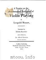 A Treatise on the Fundamental Principles of Violin Playing SECOND EDITION（1951 PDF版）