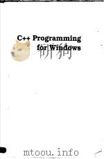 C++Programming for Wndows     PDF电子版封面     
