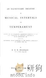 MUSICAL INTERVALS AND TEMPERAMENT     PDF电子版封面    R.H.M.BOSANQUET 