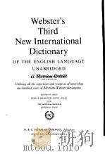 WEBSTER‘S THIRD NEW INTERNATIONAL DICTIONARY OF THE ENGLISH LANGUAGE UNABRIDGED     PDF电子版封面     