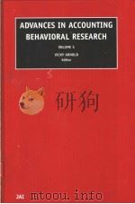 ADVANCES IN ACCOUNTING BEHAVIORAL RESEARCH  VOLUME 5     PDF电子版封面  0762309539   