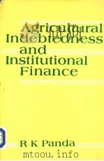 AGRICULTURAL INDEBTEDNESS AND INSTITUTIONAL FINANCE   1985  PDF电子版封面    DR.R.K.PANDA 