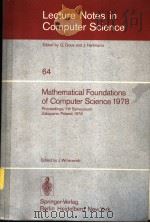Mathematical Foudations of Computer Science 1978     PDF电子版封面  0540089217  J.Winlowski 