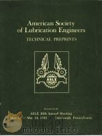 AMERICAN SOCIETY OF LUBRICATION ENGINEERS     PDF电子版封面     