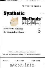 SYNTHETIC METHODS OF ORGANIC CHEMISTRY VOL 5     PDF电子版封面    W.THEILHEIMER 