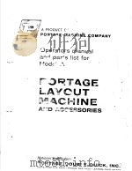 PORTAGE LAYOUT MACHINE AND ACCESSORIES     PDF电子版封面     