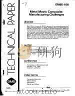 METAL MATRIX COMPLSITE：MANUFACTURING CHALLENGES     PDF电子版封面     