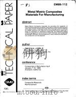 METAL MATRIX COMPLSITES MATERIALS FOR MANUFACTURING     PDF电子版封面     