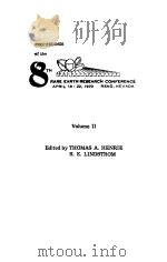 PROCEEDINGS OF THE 8TH RARE EARTH RESEARCH CONFERENCE VOLUME Ⅱ（ PDF版）