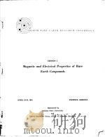 MAGNETIC AND ELECTRICAL PROPERTIES OF RARE EARTH COMPOUNDS SESSION Ⅰ     PDF电子版封面     