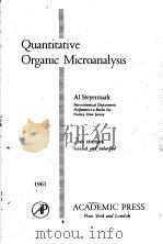 QUANTITATIVE ORGANIC MICROANALYSIS     PDF电子版封面     