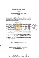 FINK INORGANIC INDEX TO THE POWDER DIFFRACTION FILE 1963     PDF电子版封面     