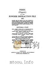 INDEX TO THE POWDER DIFFRACTION FILE 1963 STP 48-M1     PDF电子版封面     