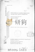 EFFECTIVENESS OF ALUMINA ARMOR PLATE AGAINST HIGH VELOCITY PROJECTILES（ PDF版）