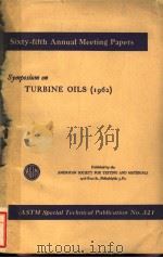 SYMPOSIUM ON TURBINE OILS(1962)     PDF电子版封面     