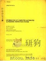 OPTIMIZATION OF COMPUTER AUTOMATED ULTRASONIC INSPECTION SYSTEM（ PDF版）