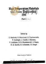 HIGH TEMPERATURE MATERIALS FOR POWER ENGINEERING 1900  PART 1  C     PDF电子版封面    E.BACHELET  R.BRUNETAUD  D.COU 