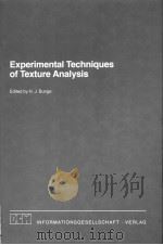 EXPERIMENTAL TECHNIQUES OF TEXTURE ANALYSIS（ PDF版）