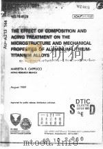 THE EFFECT OF COMPOSITION AND AGING TREATMENT ON THE MICROSTRUCTURE AND MECHANICAL PROPERTIES OF ALU     PDF电子版封面    MARIETTA R. CAPPUCCI  METALS R 