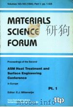 MATERIALS SCIENCE FORUM PT1（ PDF版）