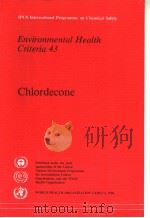 IPCS INTERNATIONAL PROGRAMME ON CHEMICAL SAFETY ENVIRONMENTAL HEALTH CRITERIA 43 CHLORDECONE（ PDF版）