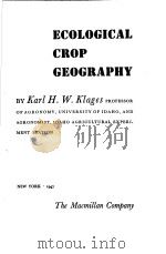 ECOLOGICAL CROP GEOGRAPHY（ PDF版）