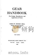 GEAR HANDBOOK     PDF电子版封面    DARLE W·DUDLEY EDITOR 