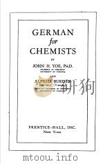 GERMAN FOR CHEMISTS     PDF电子版封面    JOHN H·YOE 