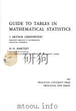 GUIDE TO TABLES IN MATHEMATICAL STATISTICS     PDF电子版封面    H·O·HARTLEY 