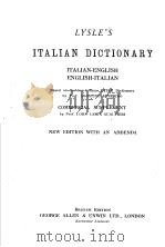 LYSLE‘S ITALIAN DICTIONARY ITALIAN-ENGLISH ENGLISH-ITALIAN     PDF电子版封面    AGOSTINO SEVERINO 