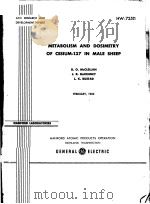MATABO AND DOSIMETRY OF CESUM-137 IN MALE SHEEP HW-72511     PDF电子版封面    R·O·MCCLELLAN 