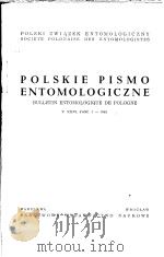 POLSKIE PISMO ENTOMOLOGICZNE     PDF电子版封面     