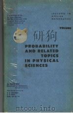 PROBABILITY AND RELATED TOPICS IN PHYSICAL SCIENCES VOLUME 1（ PDF版）