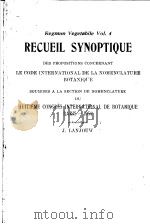 RECUEIL SYNOPTIQUE     PDF电子版封面    J·LANJOUW 