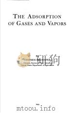 THE ADSOPTION OF GASES AND VAPORS     PDF电子版封面     