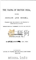 THE FAUNA OF BRITISH INDIA INCLUDING CEYLON AND BURMA COLEOPTERA STAPHYLINIDE·Ⅰ（ PDF版）