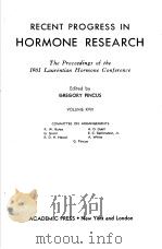 RECENT PROGRESS IN HORMONE RESEARCH VOLUME ⅩⅤⅢ（ PDF版）