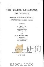 THE WATER RELATIONS OF PLANTS（1963 PDF版）