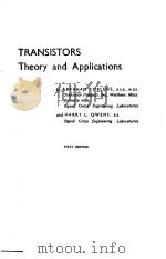 TRANSISTORS THEORY AND APPLICATIONS（ PDF版）
