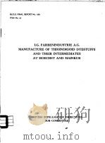 B.L.O.S.FINAL REPORT NO.1156 I.G.FARBENINDUSTRIE A.G. MANUFACTURE OF THIOINDIGOID DYESTUFFS AND THEI     PDF电子版封面     