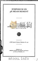 SYMPOSIUM ON PH MEASUREMENT     PDF电子版封面     