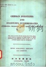 B.I.O.S.FINAL REPORT NO.960 ITEM NO.22 GERMAN DYESTUFFS AND DYESTUFFS INTERMEDIATES     PDF电子版封面     