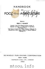 HANDBOOK OF FOOD AND AGRICULTURE     PDF电子版封面    FRED C.BLANCK 